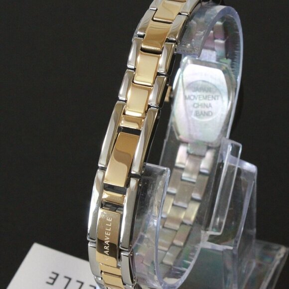 Caravelle Ladies Classic Dress Watch By Bulova Mother Of Pearl With Crystals - Picture 11 of 13